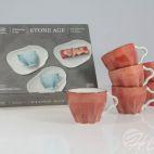 Zestaw filiżanek 250 ml / 6 szt. - STONE AGE / Ceglasty - zdjęcie