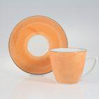 Filiżanka 350 ml ze spodkiem - 6630Ł Beata, Dorota (orange) - zdjęcie