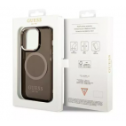 Etui do iPhone 14 Pro Guess Gold Outline MagSafe czarny - zdjęcie
