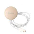 Etui do iPhone 14 Pro Magsafe i ładowarka Guess Charger 4G Gold Brown - zdjęcie