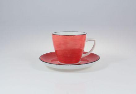 Filiżanka 350 ml ze spodkiem - 6591H Beata, Dorota (coral) - zdjęcie główne