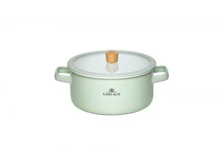 Garnek 20 cm - NATUR Enamel / pastelowo zielony - zdjęcie główne