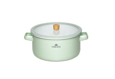 Garnek 24 cm - NATUR Enamel / pastelowo zielony - zdjęcie główne