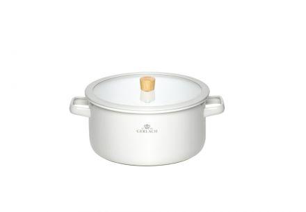 Garnek z pokrywką 24 cm - Natur Enamel / biały - zdjęcie główne