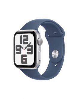 Apple Watch SE2 44mm aluminium w kolorze srebrnym z opaską sportową w kolorze błękitnego obłoku - zdjęcie główne