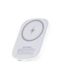 Powerbank Crong MagSpot Ultra Slim z MagSafe 5000mAh - biały - zdjęcie główne