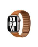 Apple pasek do Apple Watch 38/40/41 mm z karbowanej skóry rozmiar M/L - złocisty brąz