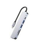 Przejściówka USB-C TECH-PROTECT V4-HUB 6IN1 - szara